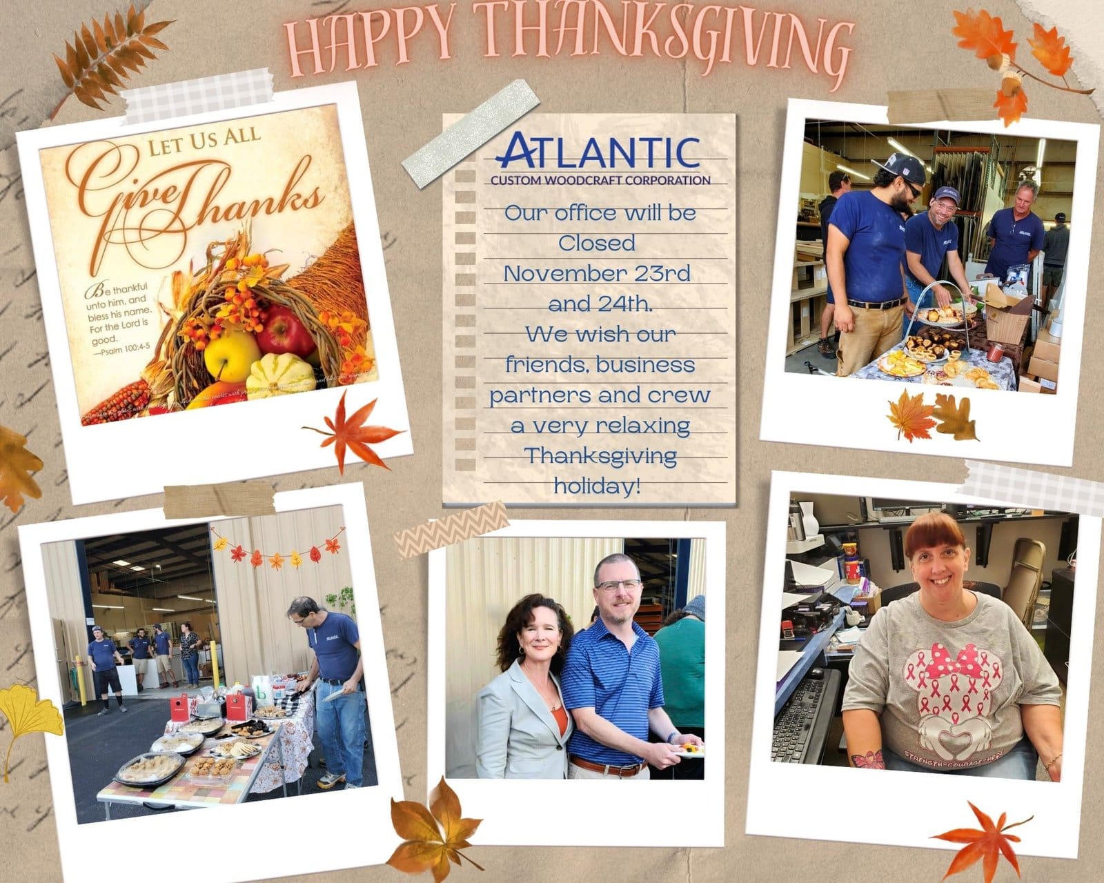 brown and orange handcrafted heartfelt family thanksgiving photo collage 1